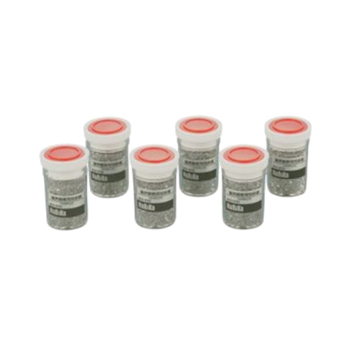 Magnetic steel wire with zinc coating 0.3mm diameter x 2mm. Uniform and cylindrical pieces laser cut to a size for showing lines of force. Pack of 6 vials.