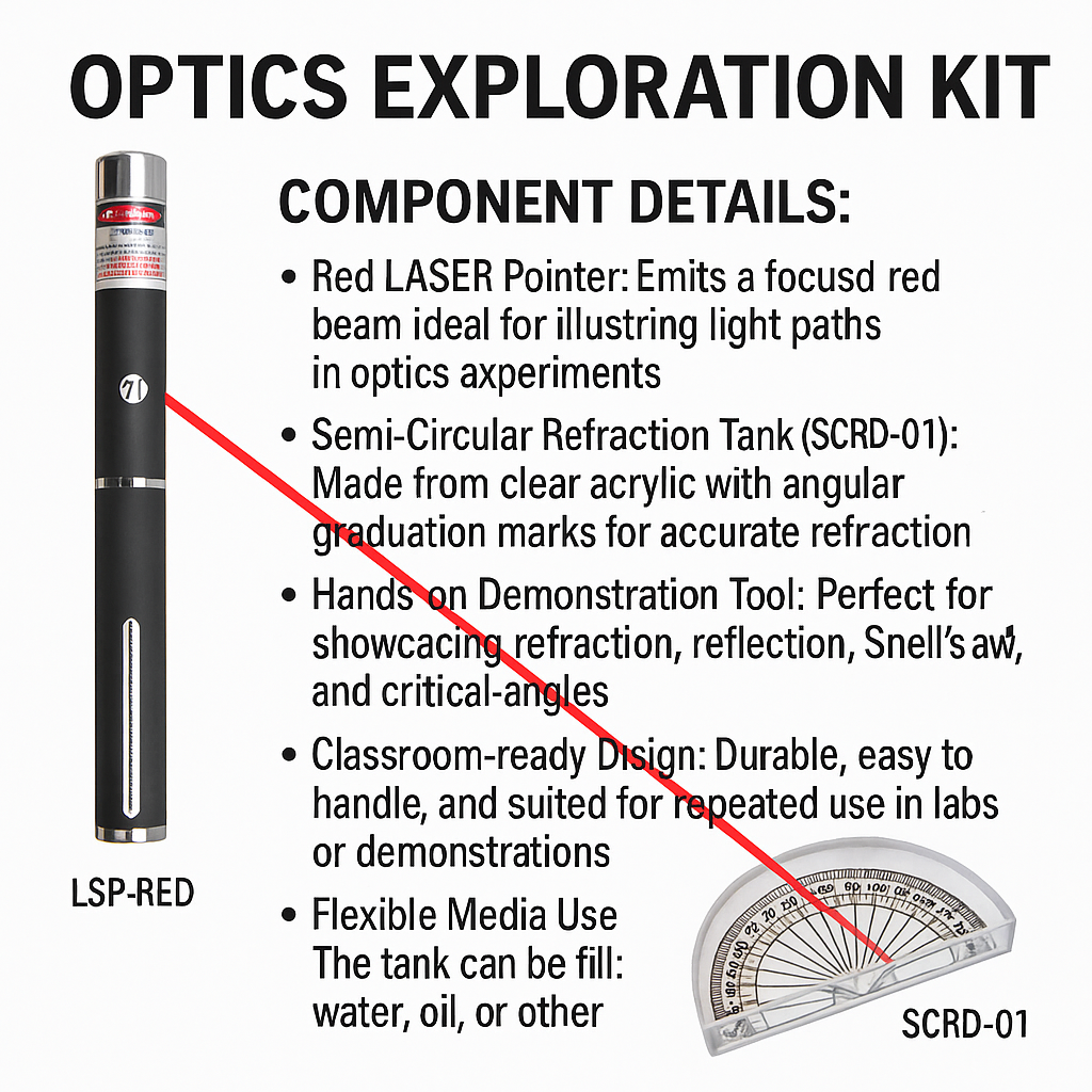Optics Exploration Kit – Refraction and Laser Demonstration Set