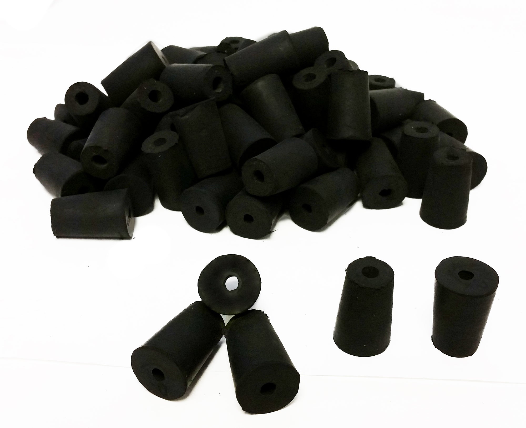 Rubber Stoppers, Size 0, 1-Hole.  Pack 1-Pound.