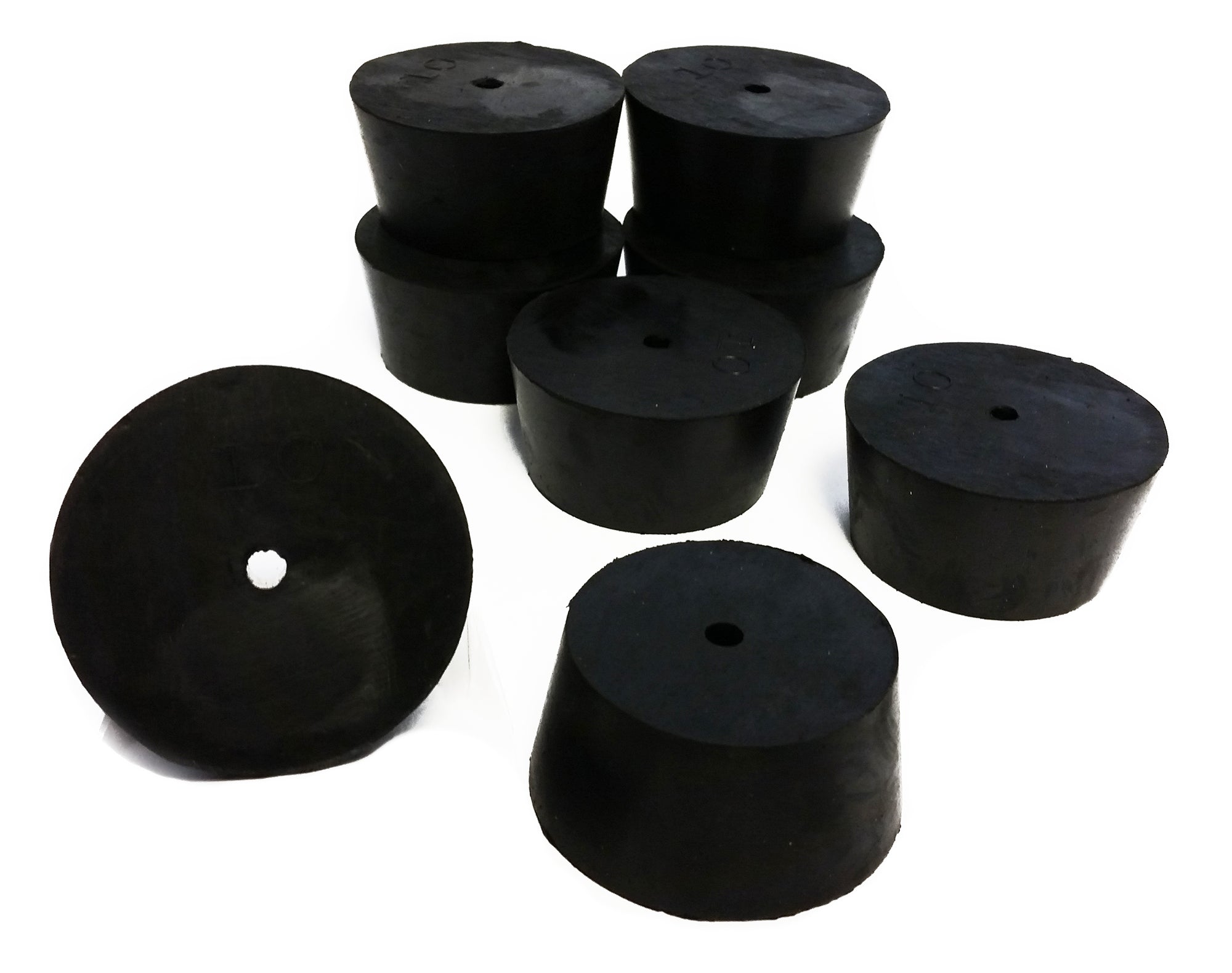 Rubber Stoppers, Size 10, 1-Hole. Pack 1-Pound.