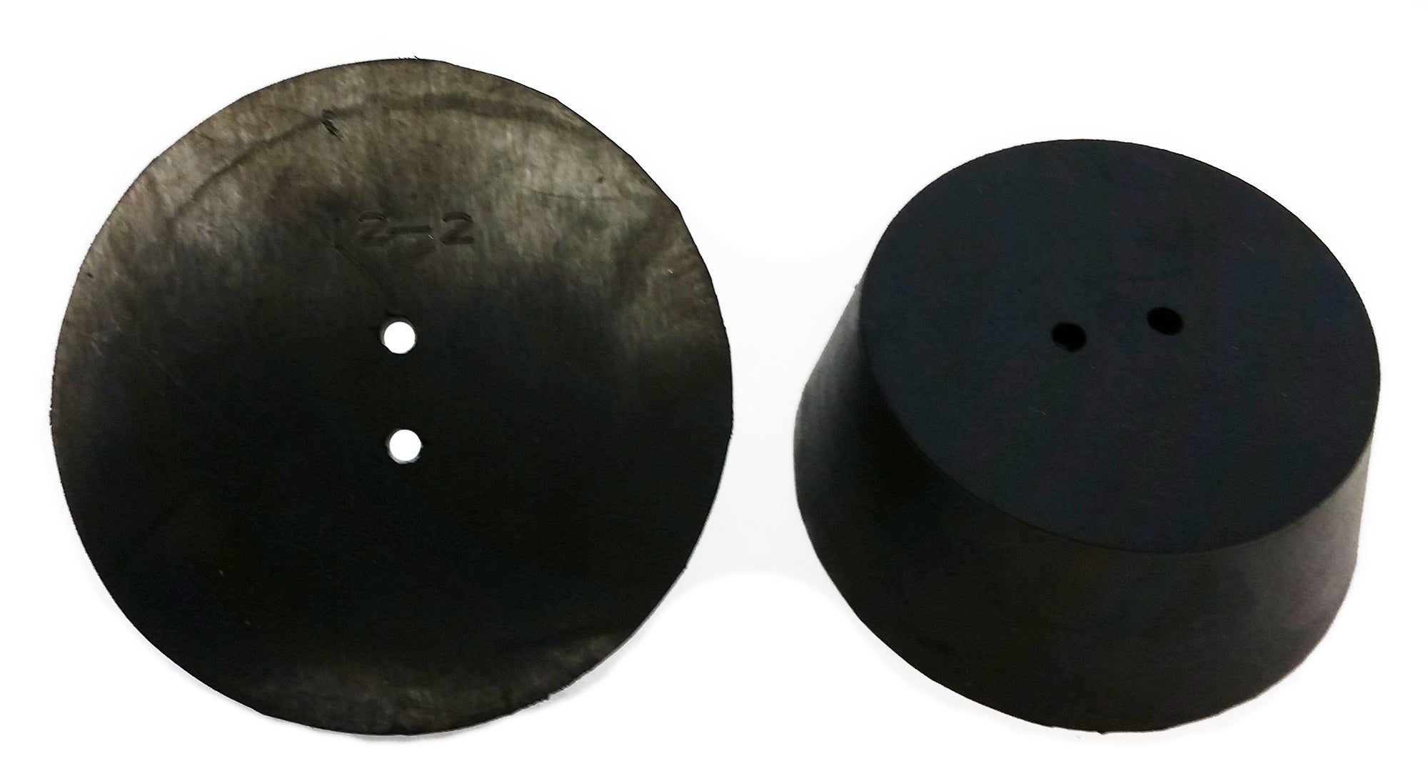 Rubber Stoppers, Size 12, 2-Hole. Pack of 1-Pound.