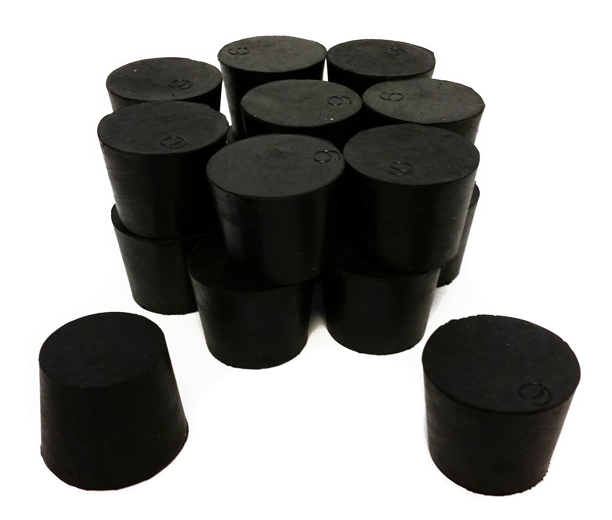 Rubber Stoppers, Size 6, Solid. Pack 1-Pound.
