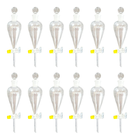 Separatory Funnel with Glass Stopcock, 100ml, Case of 12 by Go Science Crazy