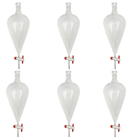 Separatory Funnel with PTFE Stopcock, 2000ml Capacity, Case of 6 by Go Science Crazy