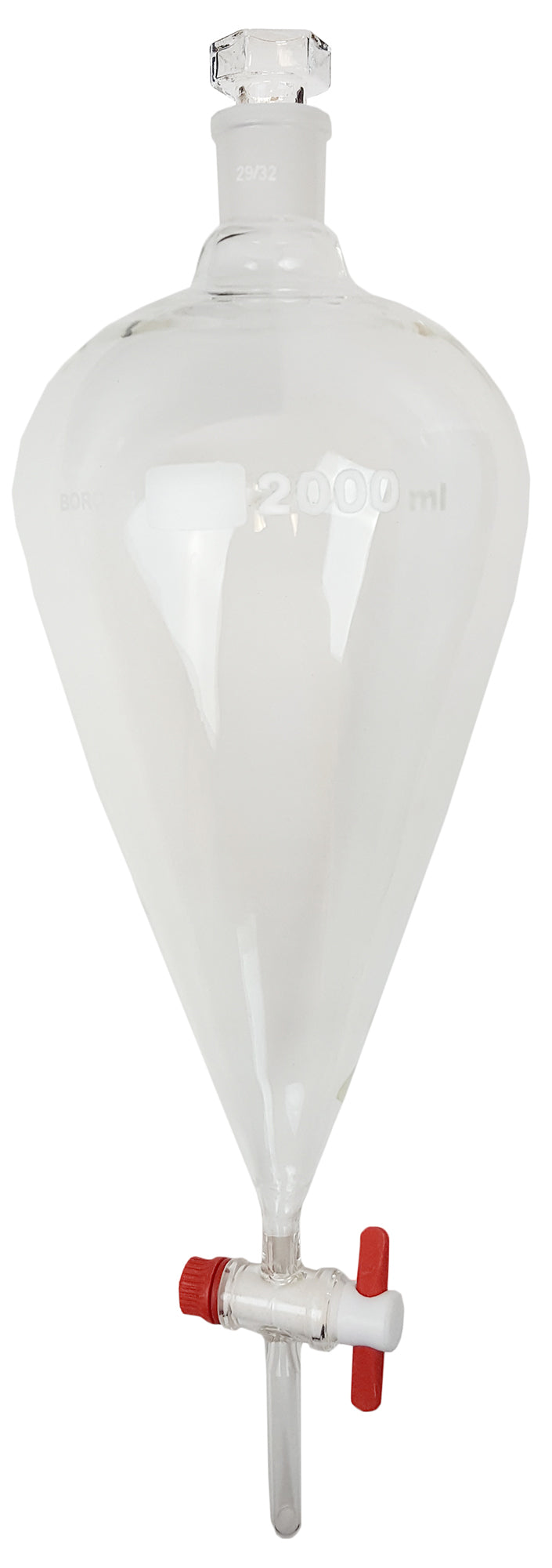 Separatory Funnel with PTFE Stopcock, 2000ml Capacity by Go Science Crazy
