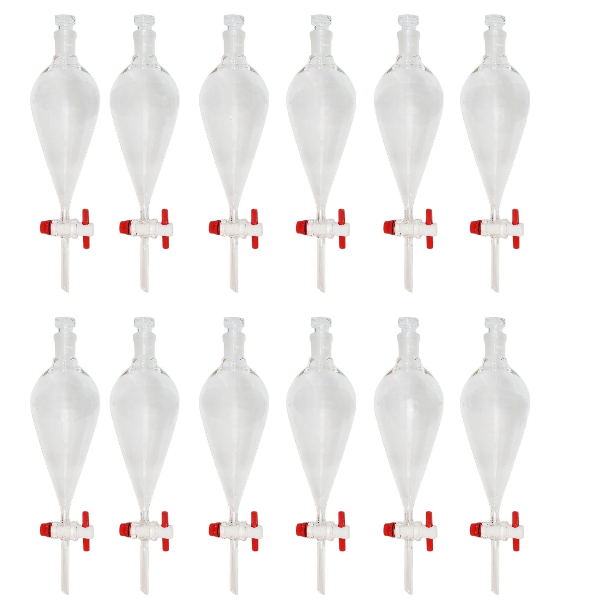 Separatory Funnel with PTFE Stopcock, 500ml Capacity. Case of 12.