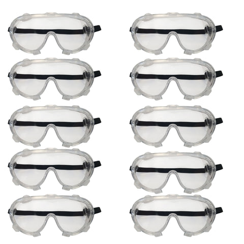 Safety Goggles with Indirect Vents. Pack of 10.