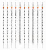 GSC International SPDS-10-10 Serological Pipette, 10ml Capacity by 0.1ml, Plastic, Sterile, Color Coded. Pack of 10.