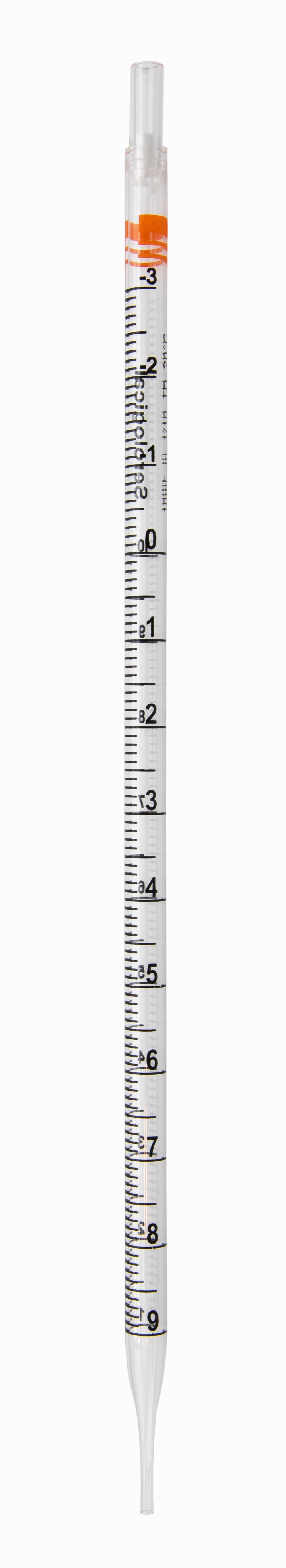 Pipette Serological, 10ml Capacity by 0.1ml, Plastic, Sterile, Color Coded
