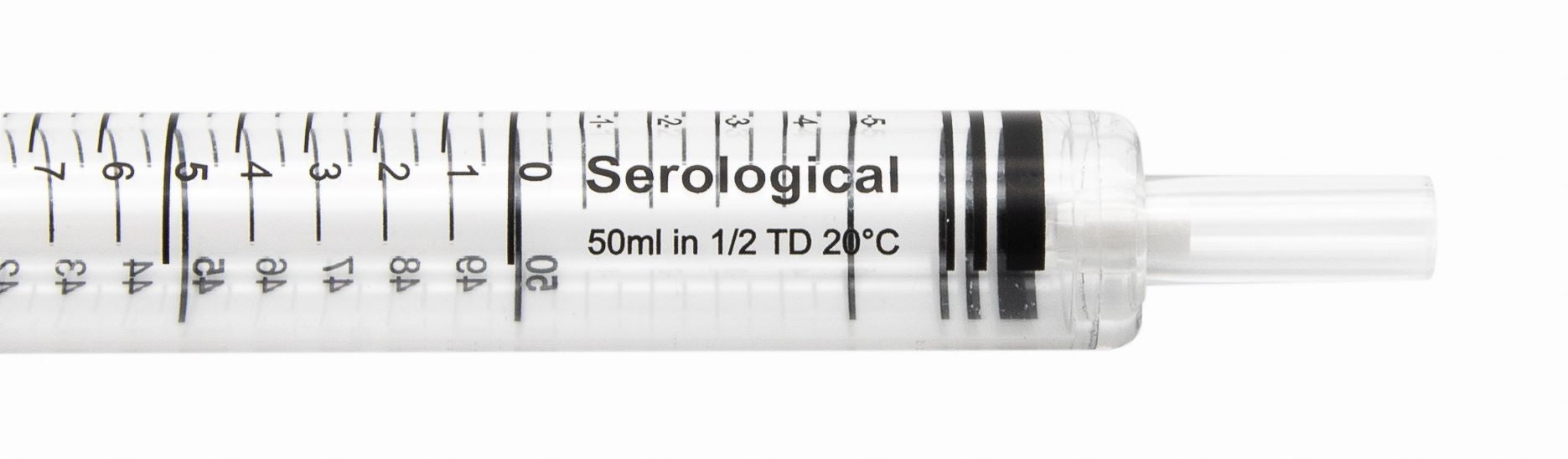 Pipette Serological, 50ml Capacity by 0.5ml, Plastic, Sterile, Color Coded. Pack of 10.