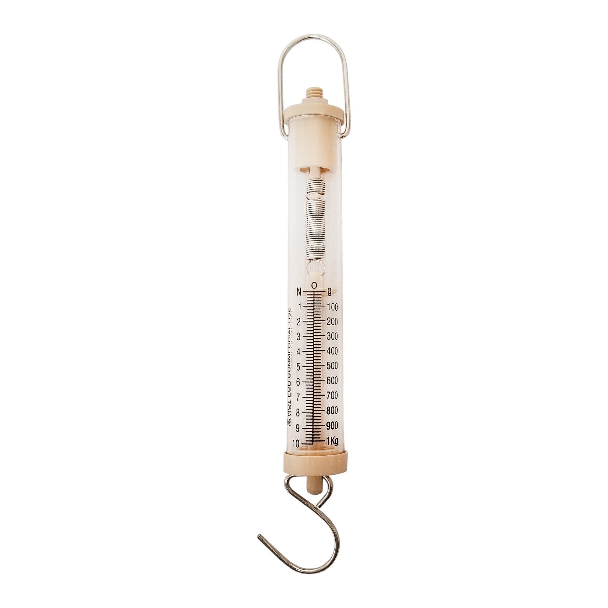 Scale, Spring – Tubular Plastic, 1000g/10N Capacity – Heavy-Duty Mechanical Force and Mass Scale for Science Education and Lab Use