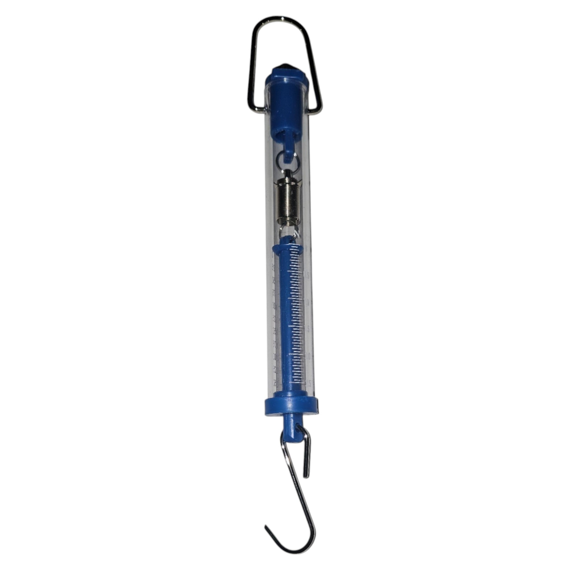 Scale, Spring– Tubular Plastic, 250g/2.5N Capacity – Precision Mechanical Hanging Scale for Physics and Classroom Experiments
