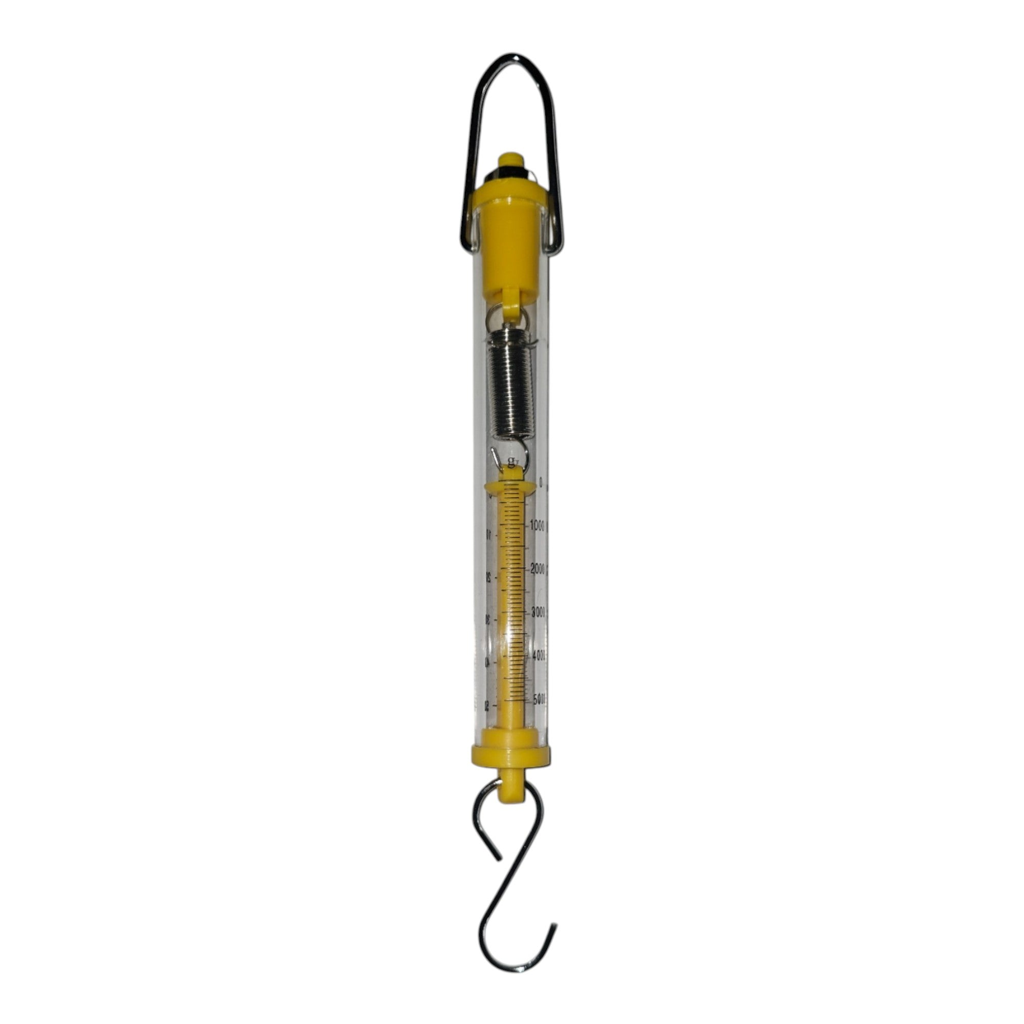 Scale, Spring – Tubular Plastic, 5000g/50N Capacity – Heavy-Duty Mechanical Hanging Scale for High-Force Science and Engineering Labs