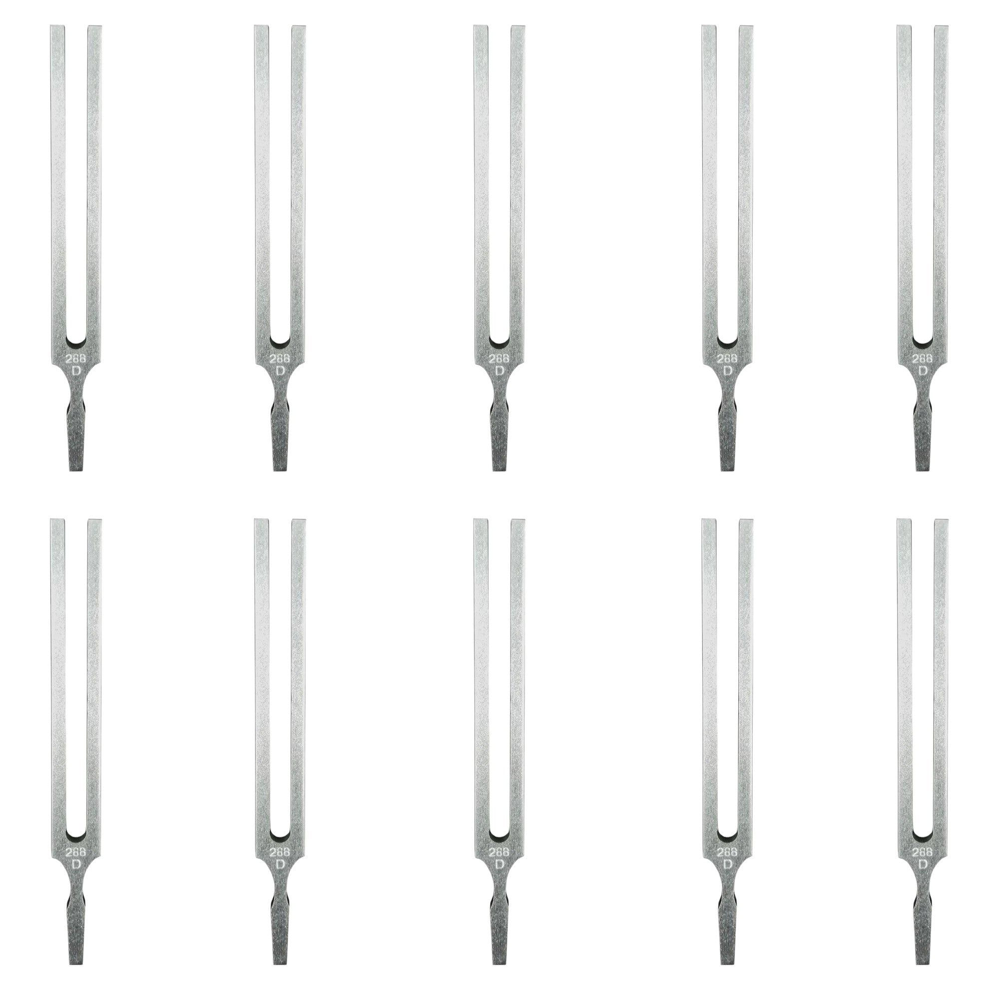 Tuning Fork, D-288Hz. Sold as a pack of 10 Tuning Forks. Made from High Quality Aluminum. Used by students in physical science classrooms and homeschools.