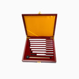 Tuning Fork Set of 8 High Quality Aluminum Tuning Forks and 1 Mallet.  The set includes C512, B430, A1266, G334, F341.3, E320, D288, C256.