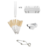 Test Tube Kit – 90-Hole Rack (13mm), 72 Borosilicate Test Tubes (13x100mm), 12 Cleaning Brushes, Clamp & Safety Goggles – Lab Essentials Bundle