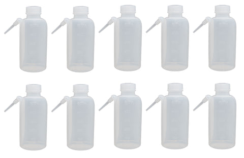 Wash Bottle, Graduated, Polyethylene, 500ml capacity.  Pack of 10.