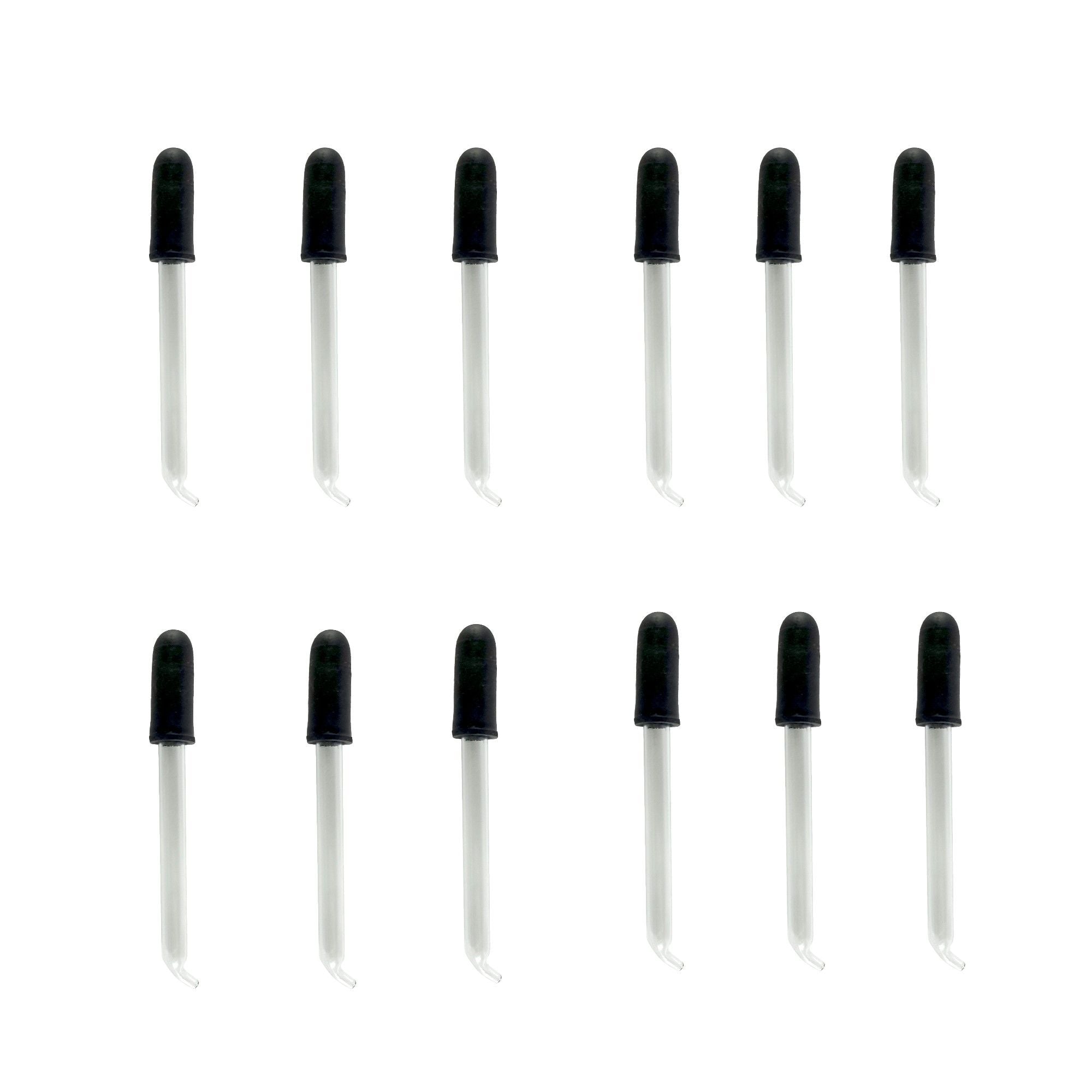 Dropper, Medicine with Bent Tip Glass Pipette 3.5". Pack of 12