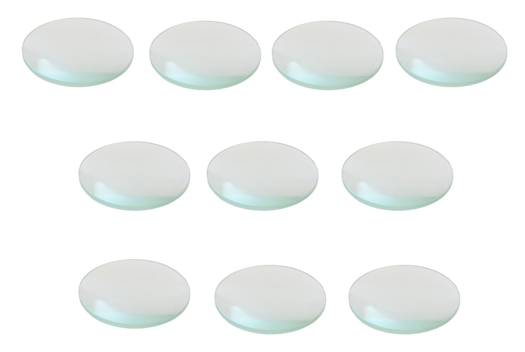 Lens Double-Convex Glass Lens, 75mm Diameter, 100cm Focal Length, Pack of 10