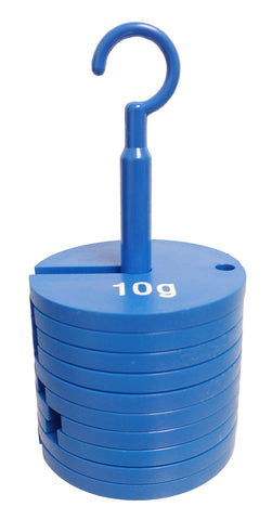 GSC International 14011-CS Slotted Weight Set with Hanger, Plastic, Ten-Piece, Case of 100 Sets
