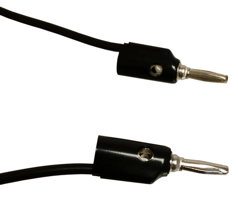 GSC International 160455-B Connector Cords, 12 in., Banana Ends, Single Black Cord