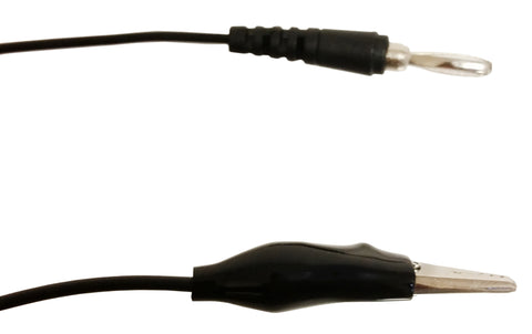 Connector Cords, 12 in., Banana End, Alligator End, Single Black Cord by Go Science Crazy