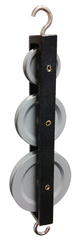 GSC International Pulley Triple Tandem Metal with three wheels 50, 38 and 25mm diameter.