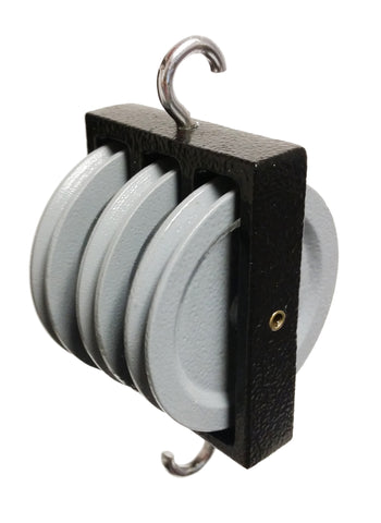 Pulley Triple Parallel Metal 50mm diameter. Pack of 5. by Go Science Crazy