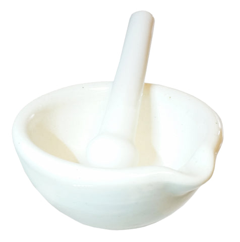 Porcelain Mortar and Pestle, 130mm Opening and 300ml Capacity. Case of 12.