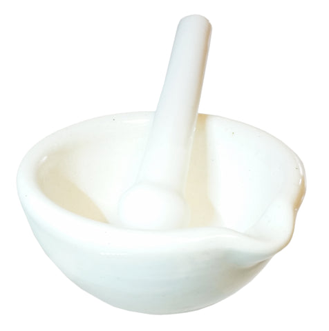 Porcelain Mortar and Pestle, 100mm Opening and 130ml Capacity