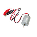 DC Motor 4.5 - 6 volts with leads and alligator clips.  Case 100.