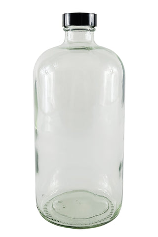 GSC International 409-6-DZ Pack of 12 32oz flint round bottles with caps