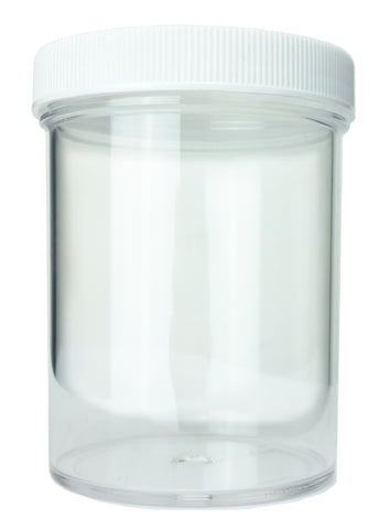 GSC International 43000 Specimen Jar, Polystyrene 8oz capacity, with 70/400 neck and foam lined cap.