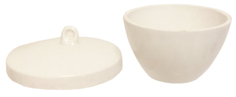 Porcelain Crucible with Lid, Low-Form, 50ml.