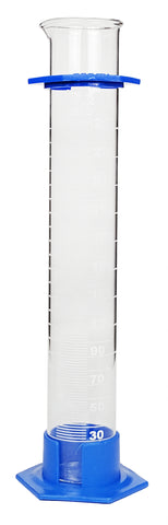 GSC International CTP250-CS Glass Graduated Cylinder With Plastic Hex Base and Bumper Guard, 25ml, Case of 36