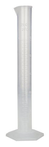 GSC International CYPP-25 Polypropylene Graduated Cylinder with Hex Base, 25ml Capacity