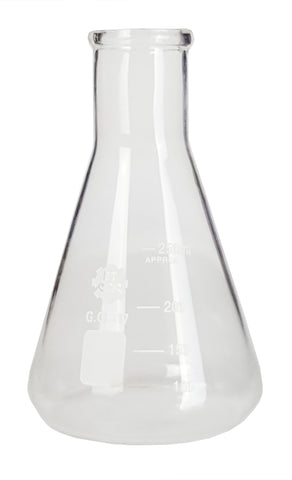 GSC International EF250-48 Erlenmeyer Flask Borosilicate Glass 250ml. Case of 48.