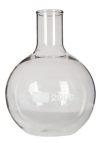 Flat-Bottom Flask, Standard Neck, 2000ml. Pack of 4.