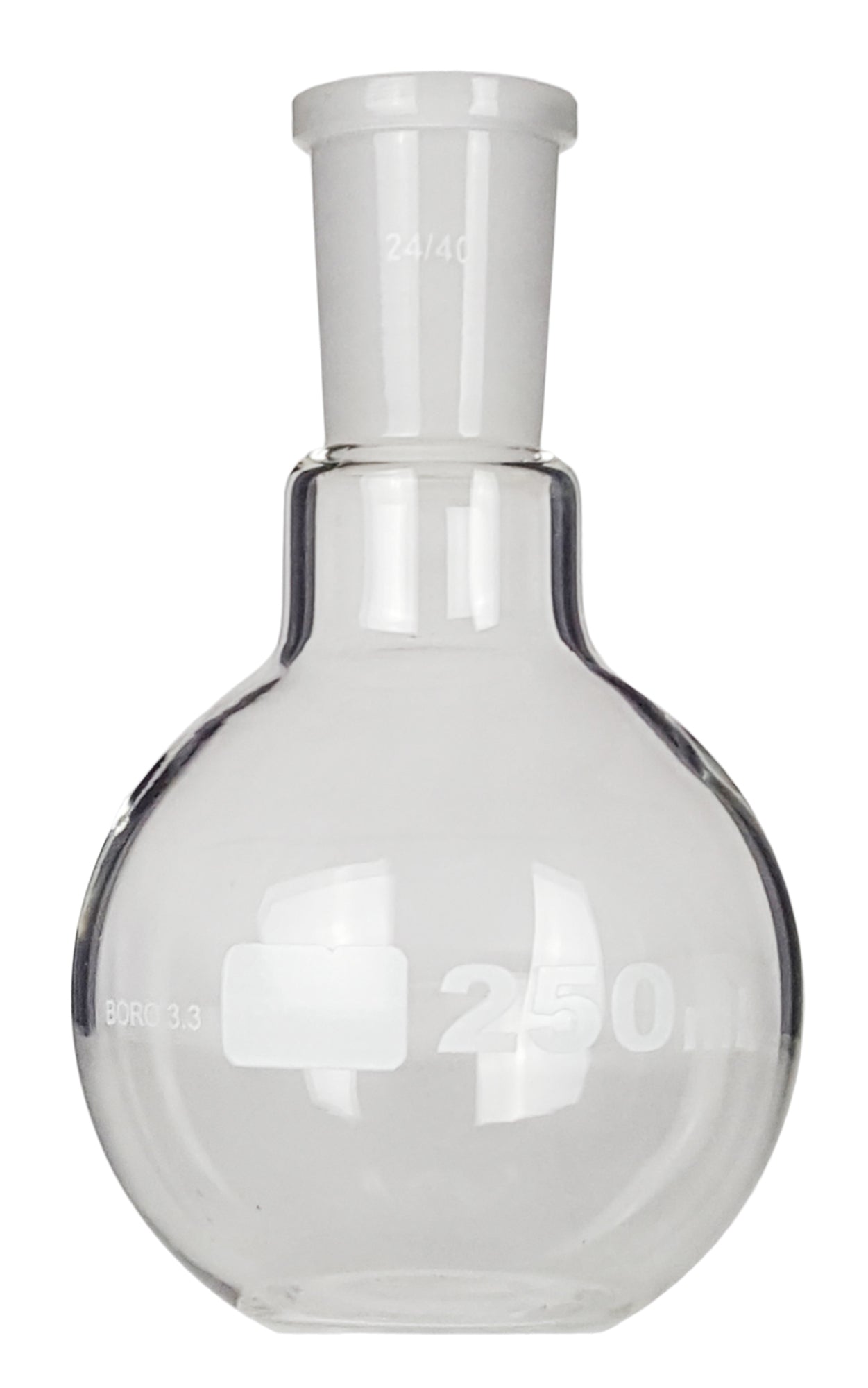 Flask, Boiling Flat-Bottom with 24/40 Ground Glass Joint 250ml Capacity