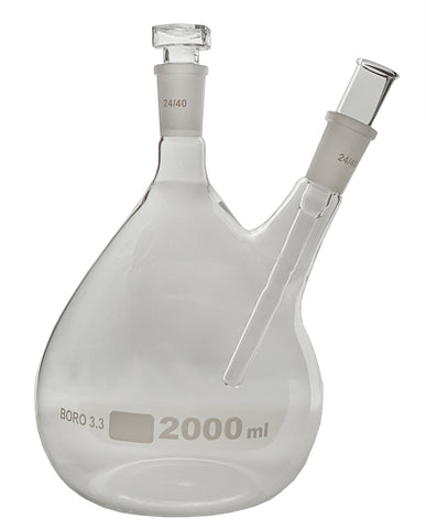 GSC International FLSK-24-40-2L-CS Distillation Flask with Thermometer Holder, 2 Liter, Case of 10