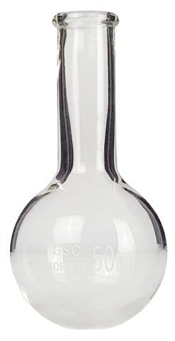 GSC International FRB50-CS Round-Bottom Boiling Flask, Standard Neck, 50ml, Case of 120