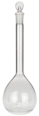 Volumetric Flask with Ground Glass Stopper, 250ml Capacity, Case of 20 by Go Science Crazy