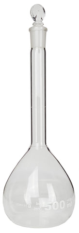 Volumetric Flask with Ground Glass Stopper, 500ml Capacity, Case of 20 by Go Science Crazy