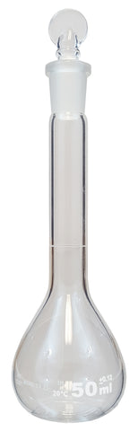 GSC International FVGGS50-50 Volumetric Flask with Ground Glass Stopper, 50ml Capacity, Case of 50
