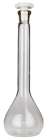 Volumetric Flask with Plastic Stopper, 100ml Capacity by Go Science Crazy