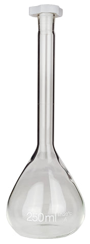 Volumetric Flask with Plastic Stopper, 250ml Capacity, Case of 20 by Go Science Crazy