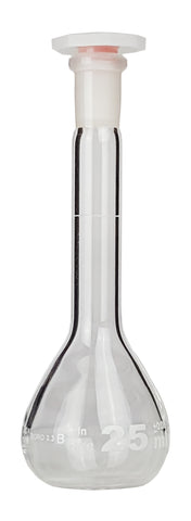GSC International FVPS25-50 Volumetric Flask with Plastic Stopper, 25ml Capacity, Case of 50
