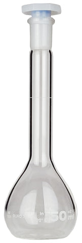 GSC International FVPS50-50 Volumetric Flask with Plastic Stopper, 50ml Capacity, Case of 50
