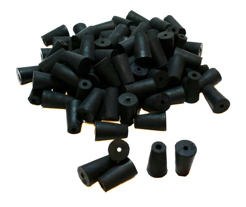 Rubber Stoppers, Size 00, 1-Hole. Case 10-Pound.