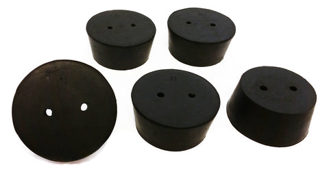 Rubber Stoppers, Size 11, 2-Hole. Case 10-Pound